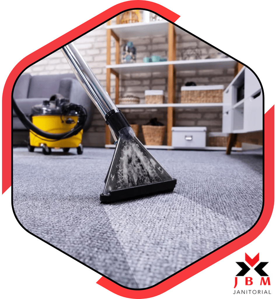 Trusted carpet cleaning company using professional equipment to deep clean carpets in a living room, ensuring spotless and fresh results for residential or commercial spaces.