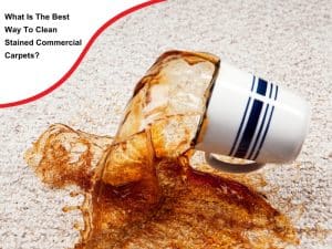 A spilled cup of coffee stains a light-coloured carpet. Learn how to clean stained carpet effectively.